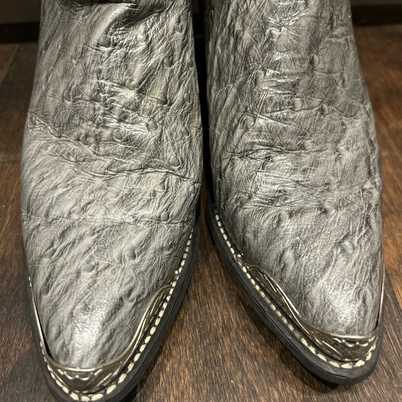 Vintage Gray Ostrich Leather Cowboy Boots | Women’s 6.5 | Tony Lama Style - Picture 7 of 15